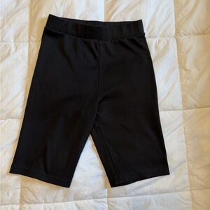 H&M Black Ribbed High-Waist Bike Shorts